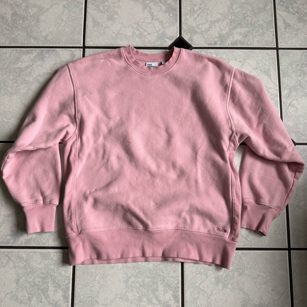 Aritzia TNA Pink Crewneck Boyfriend Fit Sweatshirt